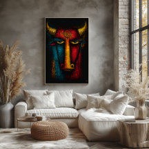 Urbüffel-Totem Abstracte Kunst – Expressionismus
