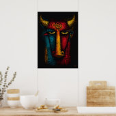 Urbüffel-Totem Abstracte Kunst – Expressionismus Poster (Küche)