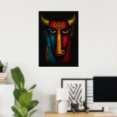 Urbüffel-Totem Abstracte Kunst – Expressionismus Poster (Heimbüro)