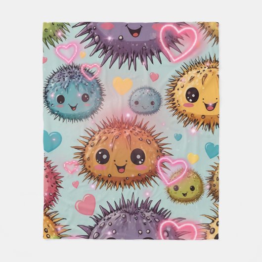 Urchin Heart Print Fleecedecke (Vorderseite)
