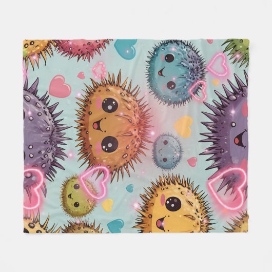 Urchin Heart Print Fleecedecke (Vorderseite (Horizontal))