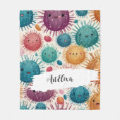 Urchin Watercolor Print Fleecedecke (Vorderseite)