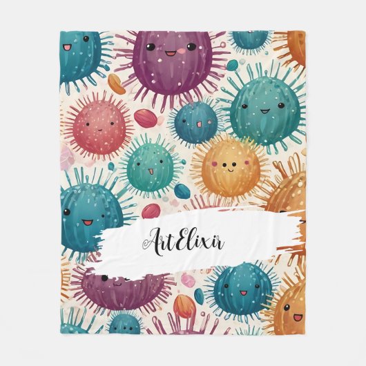 Urchin Watercolor Print Fleecedecke (Vorderseite)