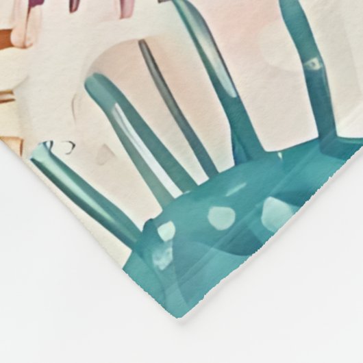 Urchin Watercolor Print Fleecedecke (Ecke)