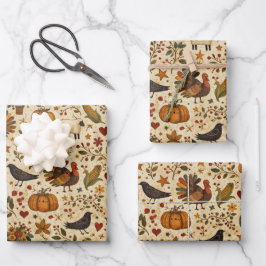 Urdankerkunst Thanksgiving Geschenkpapier Set