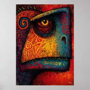 Urdinosaurier-Geist Abstract-Expressionist Poster