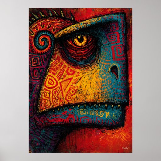 Urdinosaurier-Geist Abstract-Expressionist Poster (Vorne)