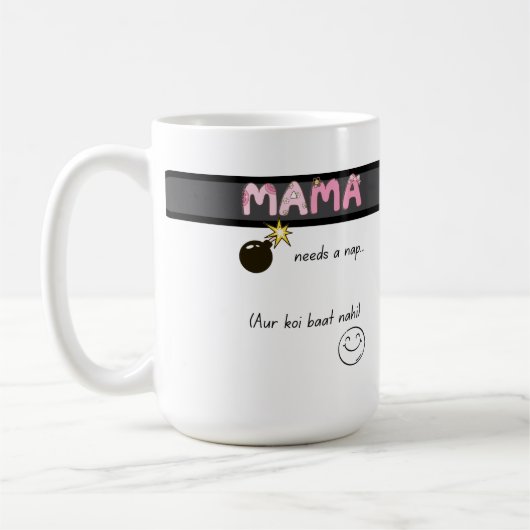 Urdu Desi Funny Mom Life Kaffeetasse (Links)