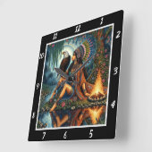 Ureinwohner: Adlerhorgel-Gleam Quadratische Wanduhr (Winkel)