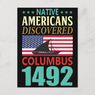 Ureinwohner Amerikas entdeckten Columbus 1492 Feiertagspostkarte