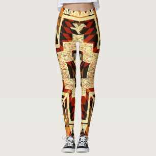 Ureinwohner Amerikas, Vintage handgezeichnet abstr Leggings