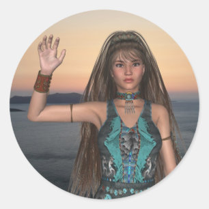 Ureinwohner-Aufkleber Runder Aufkleber