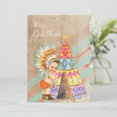 Ureinwohner-Babyparty-Einladung Einladung (Stehend Vorderseite)