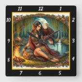 Ureinwohner: Der Schatten des Adlerwaldes Quadratische Wanduhr (Vorderseite)