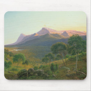 Ureinwohner durch ein Feuer vor Berg William Mousepad