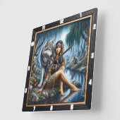 Ureinwohner: Feuertanzabend-Traum Quadratische Wanduhr (Winkel)