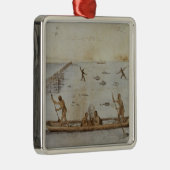 Ureinwohner-Fischerei Silbernes Ornament (Rechts)
