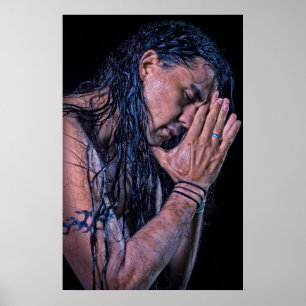 Ureinwohner-Flötenspieler Sean Vasquez Poster