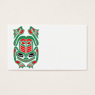 Ureinwohner Haida Art Red und Green Frog - weiß