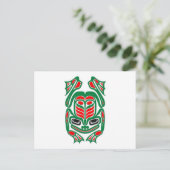 Ureinwohner Haida Art Red und Green Frog - weiß Postkarte (Stehend Vorderseite)