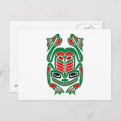 Ureinwohner Haida Art Red und Green Frog - weiß Postkarte (Vorne/Hinten)