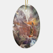 Ureinwohner-Hochzeits-Nachtvignette Keramik Ornament (Links)