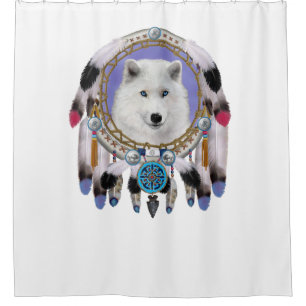 Ureinwohner Indischer Wolf Geist Duschvorhang