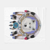 Ureinwohner Indischer Wolf Geist Fleecedecke (Vorderseite (Horizontal))