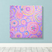 Ureinwohner inspiriert Premium Wrapped Canvas Leinwanddruck (Insitu (Holzboden))