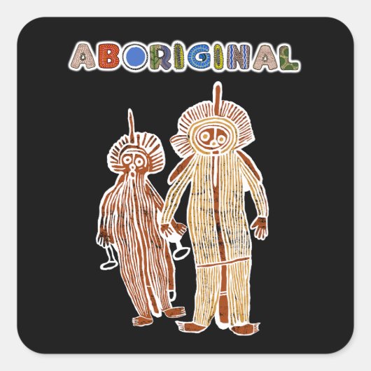 Ureinwohner Kunst Petroglyph Quadratischer Aufkleber (Vorderseite)