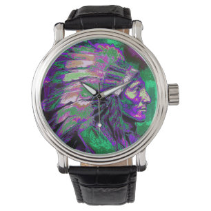 Ureinwohner-Leiter 3 (grafische Farben) Armbanduhr