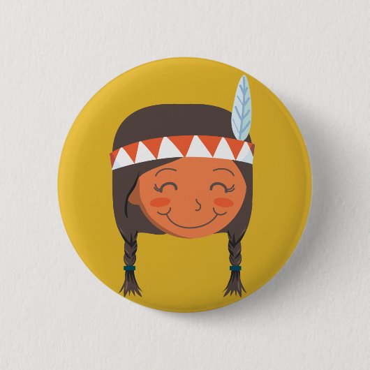 Ureinwohner-Mädchen Button (Vorderseite)