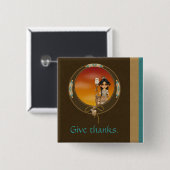 Ureinwohner-Mädchen Button (Vorne & Hinten)