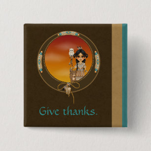 Ureinwohner-Mädchen Button