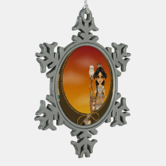 Ureinwohner-Mädchen Schneeflocken Zinn-Ornament