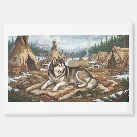 Ureinwohner Malamute Magnet (Vorderseite)