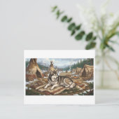 Ureinwohner Malamute Postkarte (Stehend Vorderseite)