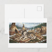 Ureinwohner Malamute Postkarte (Vorne/Hinten)
