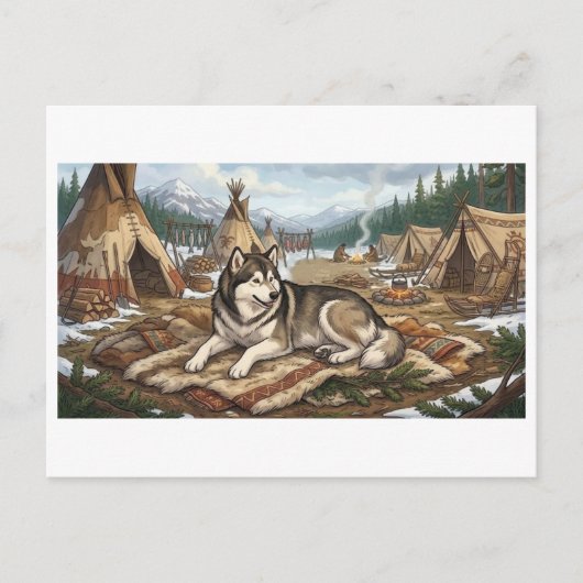 Ureinwohner Malamute Postkarte (Vorderseite)