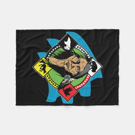 Ureinwohner-Medizin-Rad Fleecedecke (Vorderseite (Horizontal))