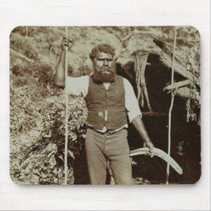 Ureinwohner mit einem Bumerang, c.1860s Mousepad
