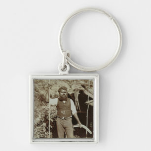 Ureinwohner mit einem Bumerang, c.1860s Schlüsselanhänger