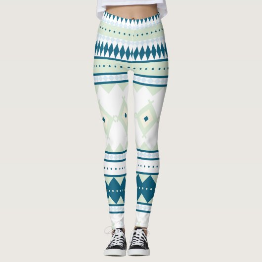 Ureinwohner-Muster: Pfau-Himmel Leggings (Vorderseite)