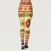 Ureinwohner-Muster: Sonnige Erdtöne Leggings (Rückseite)