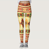 Ureinwohner-Muster: Sonnige Erdtöne Leggings (Vorderseite)