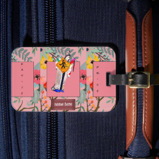 Ureinwohner Noch Hier Cartoon Blumen Custom Gepäckanhänger
