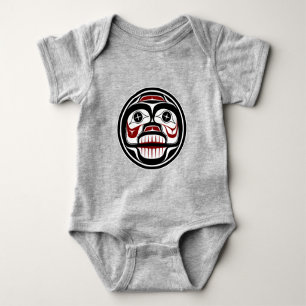Ureinwohner Rot Schwarz Haida Schädel zum Weinen b Baby Strampler