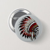 Ureinwohner-Schädelknopf Button (Vorne & Hinten)