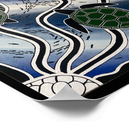 Ureinwohner-Schildkrötendruck Poster (Ecke)