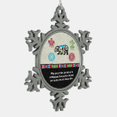Ureinwohner-Symbole und Klugheit - Bär Schneeflocken Zinn-Ornament (Links)
